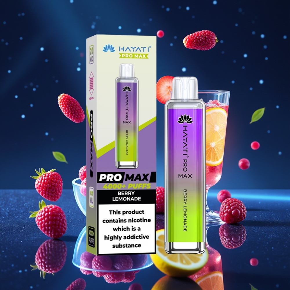 Hayati Pro Max 4000 Puffs Ühekordne Vape Marja-Limonäädi 1400mAh, 2ml/10ml, Dual 1.1 Ohm Mesh Coil