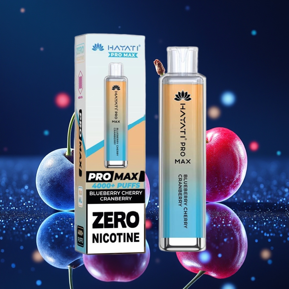 Hayati Pro Max 4000 Puffs Ühekordne Vape Mustikas Vaarikas Jõhvikas 1400mAh, Laetav, 2%/5% Nikotiini, TPD-compliant