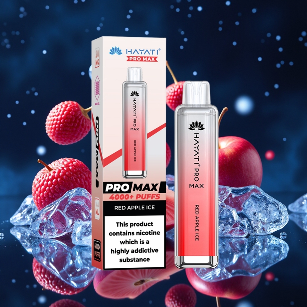 Hayati Pro Max 4000 Puffs Ühekordne Vape Punane Õun-Jää, 1400mAh, 2ml/10ml, TPD