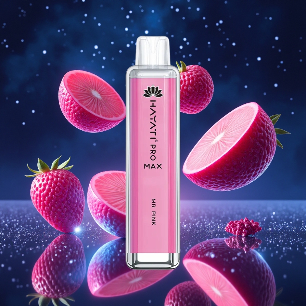 Hayati Pro Max 4000 Puffs Ühekordne Vape Roosa Kristall (1400mAh, 2ml/10ml, Dual 1.1 Ohm Mesh Coil)
