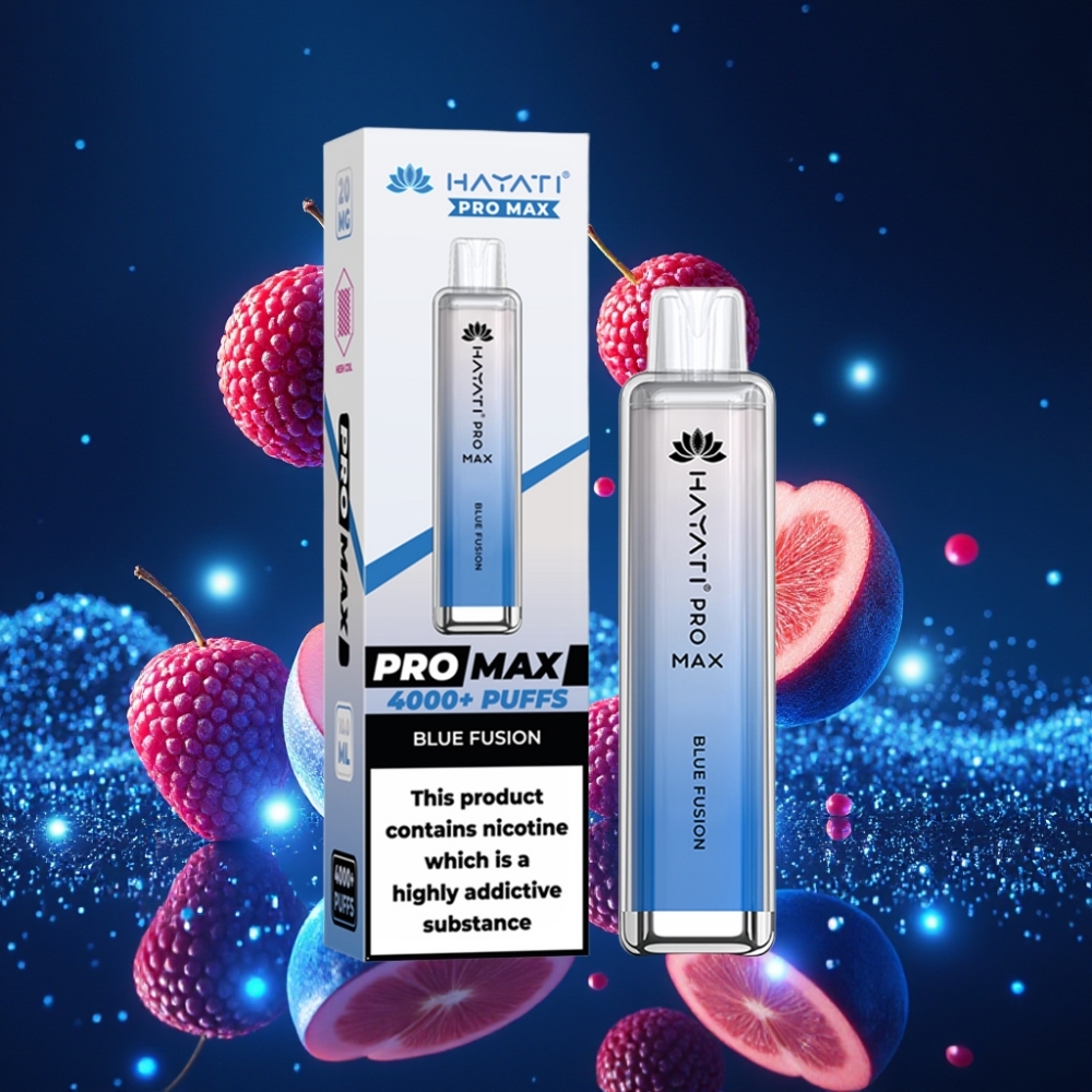 Hayati Pro Max 4000 Puffs Ühekordne Vape Sinine Fusioon, 1400mAh aku, 1.1 Ohm Dual Mesh Coil, joonega aktiveeritav