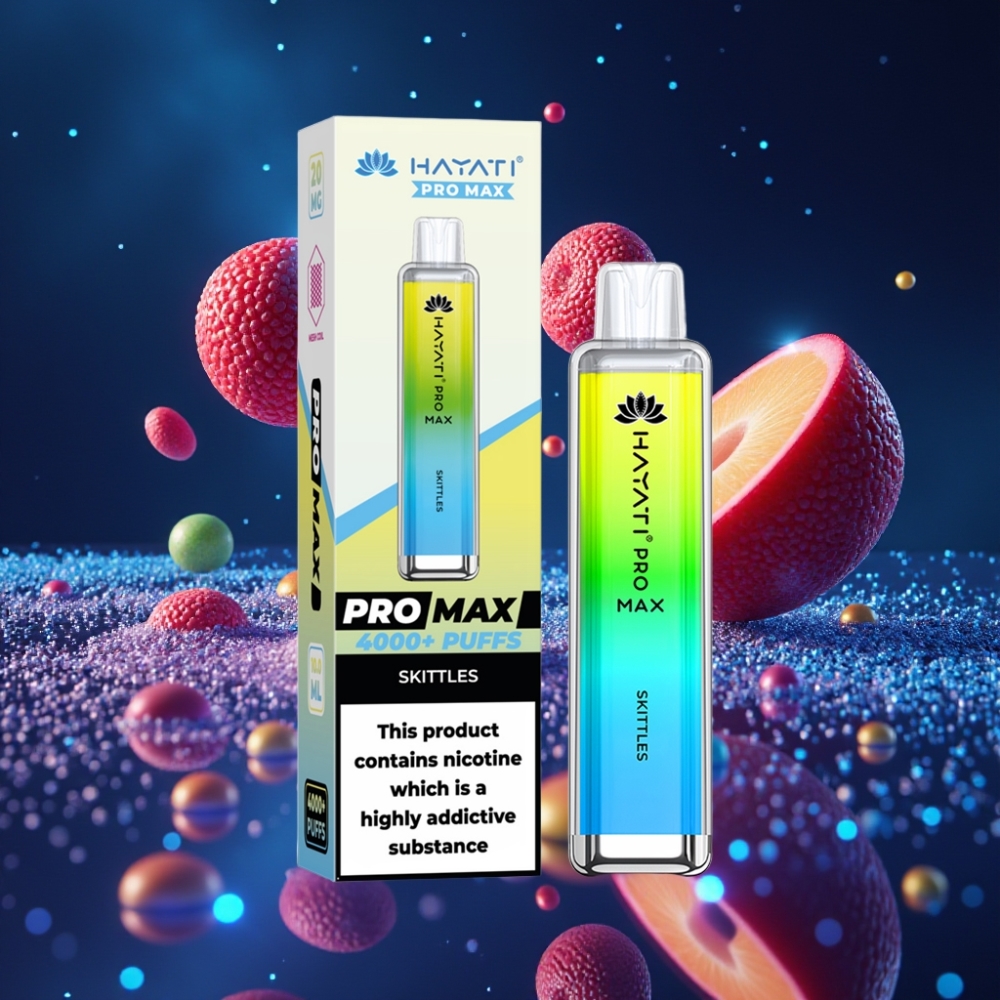 Hayati Pro Max 4000 Puhu Ühekordne Vape Skittles ja 1400mAh aku