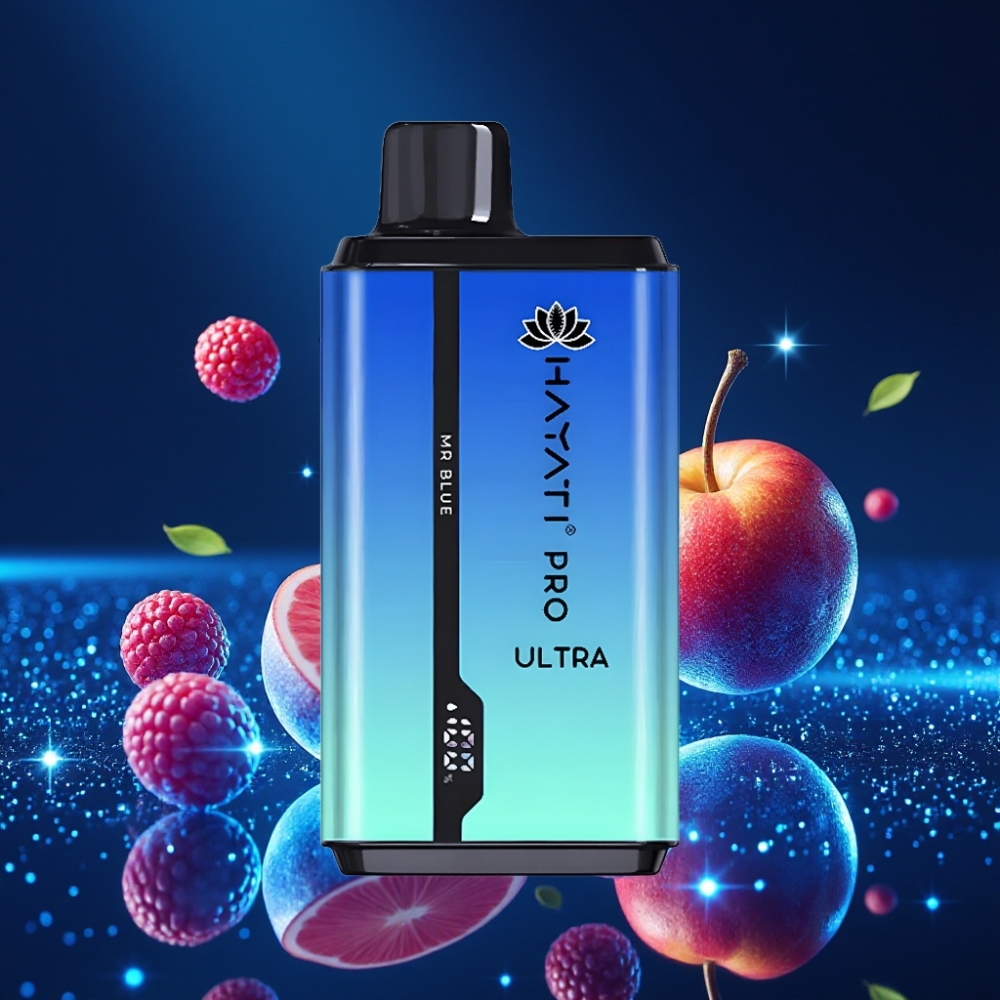 Hayati Pro Ultra 15000 Lööki Ühekordne Vape Sinine, 850mAh aku, 2×12ml e-vedelik, 2% nikotiini, 49 maitset