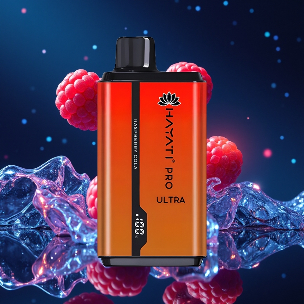 Hayati Pro Ultra 15000 Lööki Ühekordne Vape Vaarikakola, 850mAh aku, 2×12ml vedelik, 2% nikotiini, 49 maitset