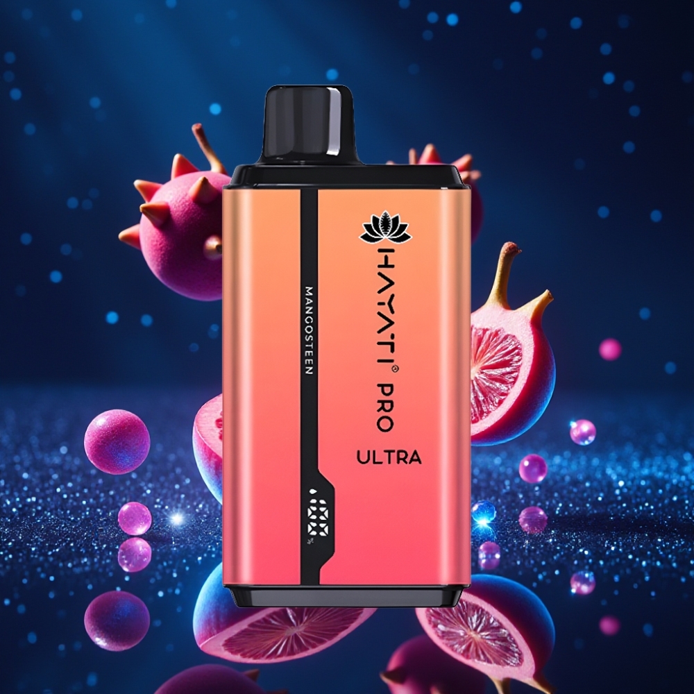 Hayati Pro Ultra 15000 Põnget Ühekordne Vape Mangosteen ja 49 Maitsevalikut, 850mAh aku, 2×12ml e-vedelik, 2% nikotiini