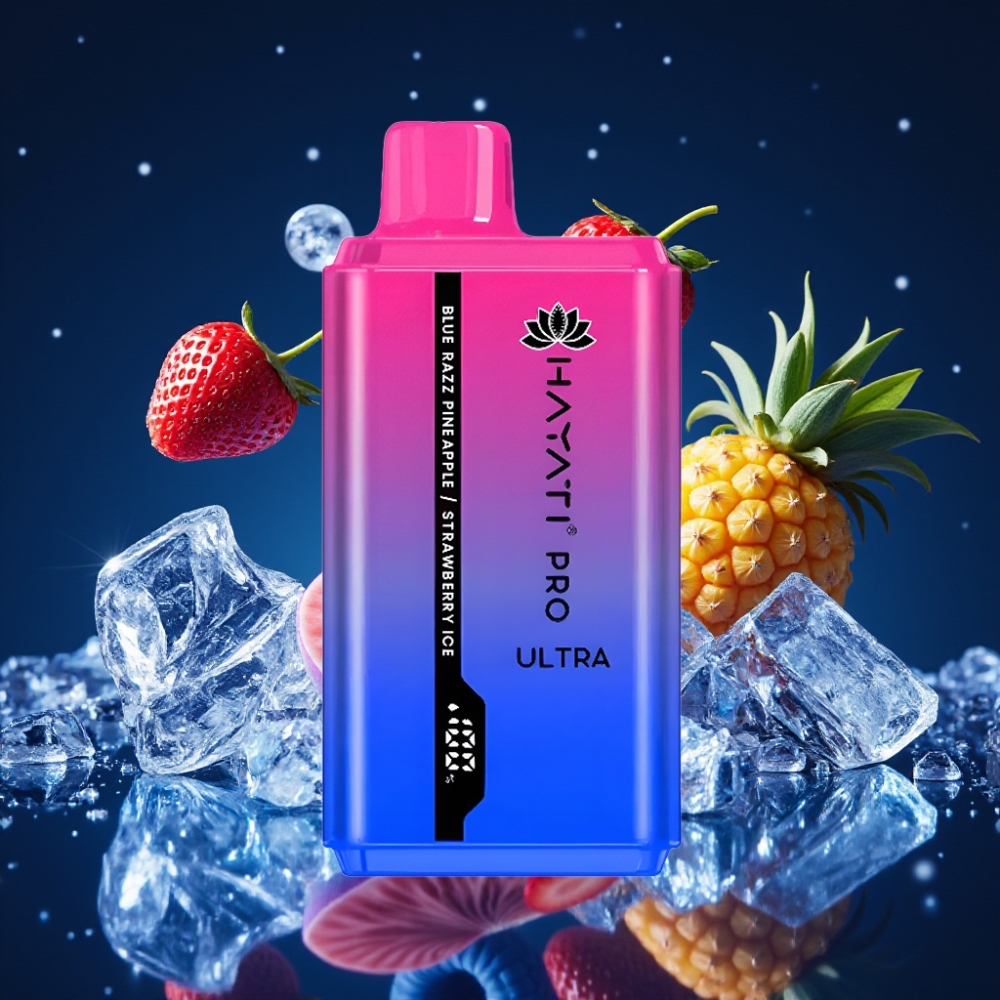 Hayati Pro Ultra 15000 Puffs 850mAh 2×12ml 2% Sinine Sõstar-Ananass-Maasikas Jää Ühekordne Vape