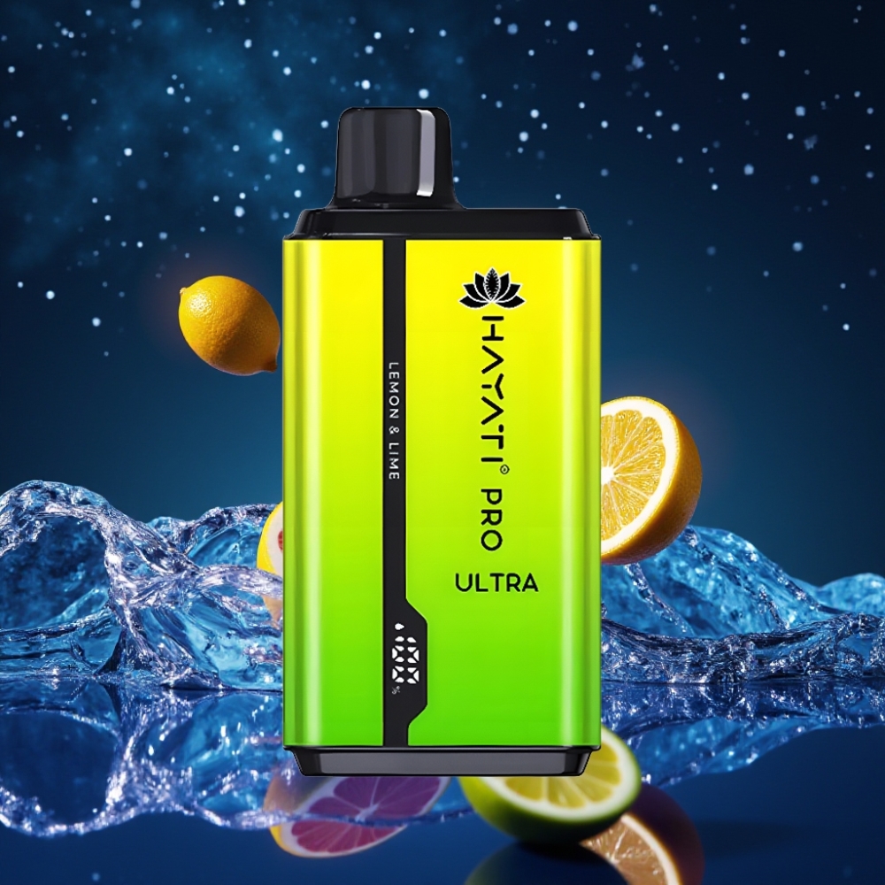 Hayati Pro Ultra 15000 Puffs Sidrun & Laiibiga, 850mAh aku, 2×12ml e-vedelik, 2% nikotiini, 49 maitset