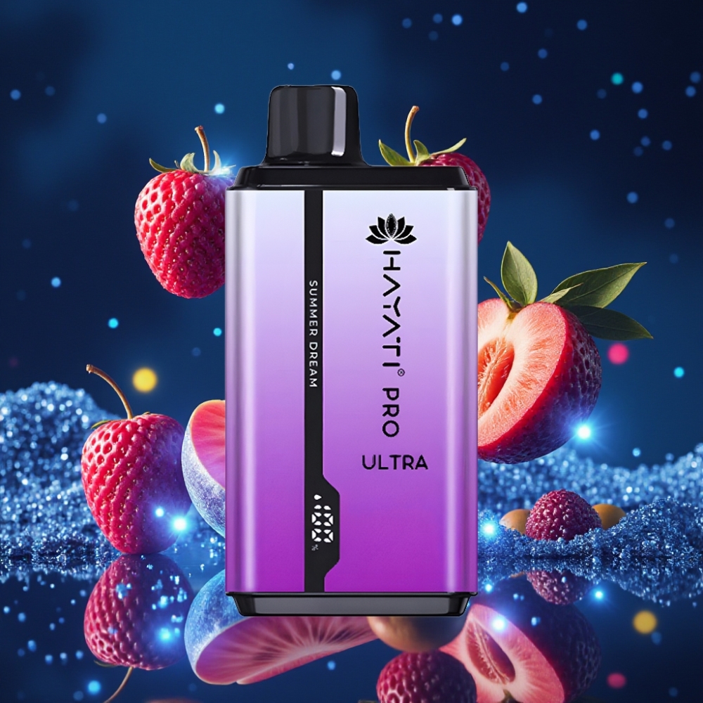Hayati Pro Ultra 15000 Puffs Suveune Ühekordne Vape – 850mAh aku, 2×12ml e-vedelik, 2% nikotiini, 49 maitset
