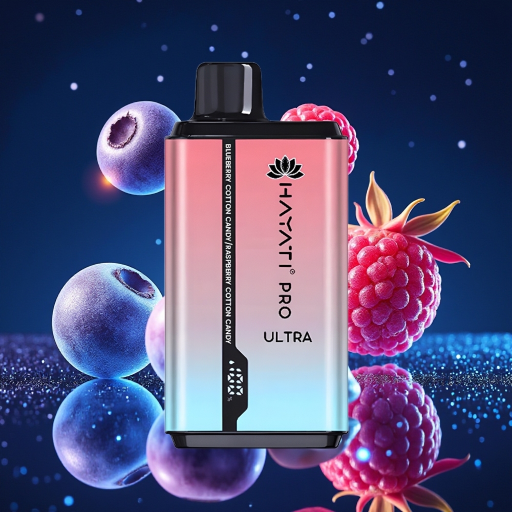 Hayati Pro Ultra 15000 Puffs Ühekordne Vape 850mAh 24ml 2% Mustikas Vahukomm Vaarikas Vahukomm
