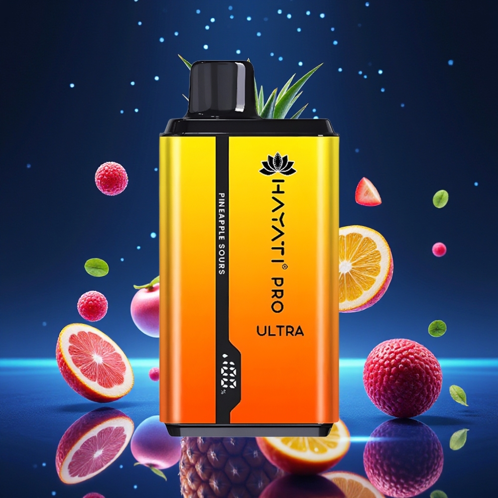 Hayati Pro Ultra 15000 Puffs Ühekordne Vape Ananasmahl (850mAh, 2×12ml, 2% Nikotiini)