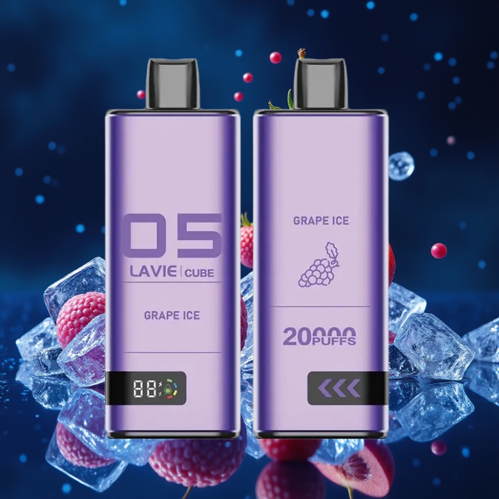 Lavie Cube 20000 Tõmmet Ühekordne Vape Viinamarja Jää & 600mAh Type-C Laadimine