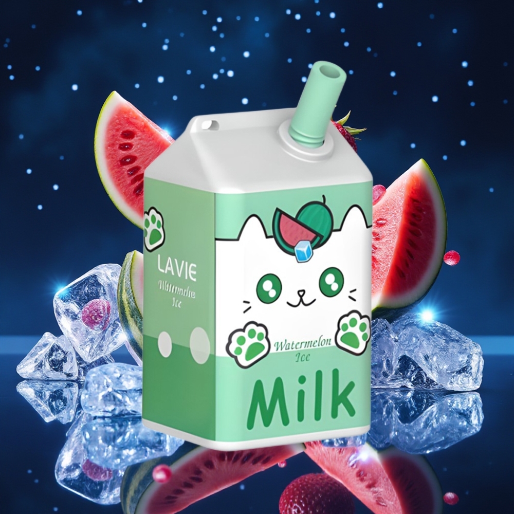 LAVIE Milk 7000 Puffs Ühekordne Vape Arbujää (Watermelon Ice) – 16ML, 600mAh, Type-C Laadimine, 0%, 2%, 5% Nikotiini