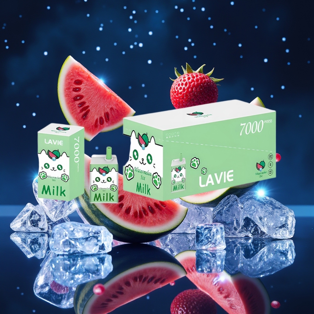 LAVIE Milk 7000 Puffs Ühekordne Vape Arbujää (Watermelon Ice) – 16ML, 600mAh, Type-C Laadimine, 0%, 2%, 5% Nikotiini