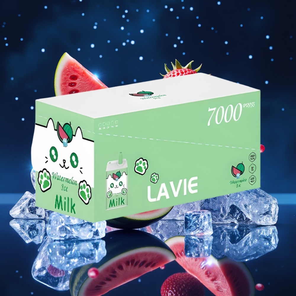 LAVIE Milk 7000 Puffs Ühekordne Vape Arbujää (Watermelon Ice) – 16ML, 600mAh, Type-C Laadimine, 0%, 2%, 5% Nikotiini