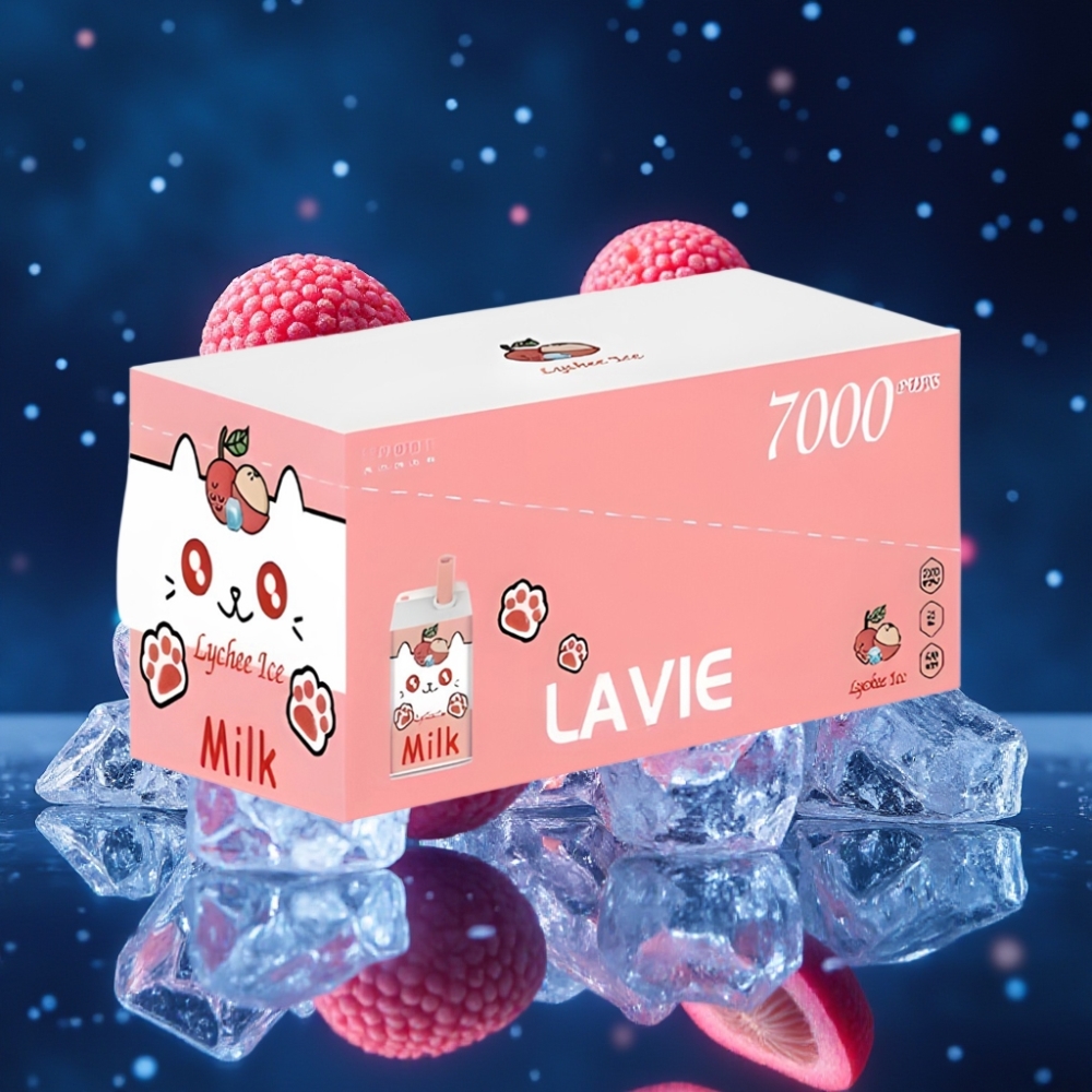 LAVIE Milk 7000 Puffs Ühekordne Vape Leedimäärik-Jää 0%/2%/5%, 16ML, 600mAh, Type-C Laadimine
