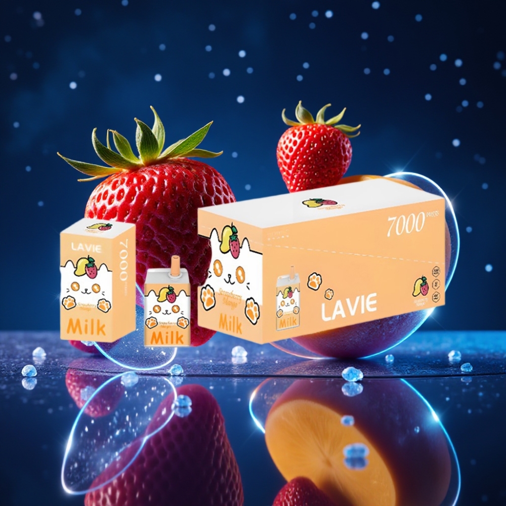 LAVIE Milk 7000 Puffs Ühekordne Vape Maasika-Mango | 16ML | 600mAh | 0%, 2%, 5% Nikotiin
