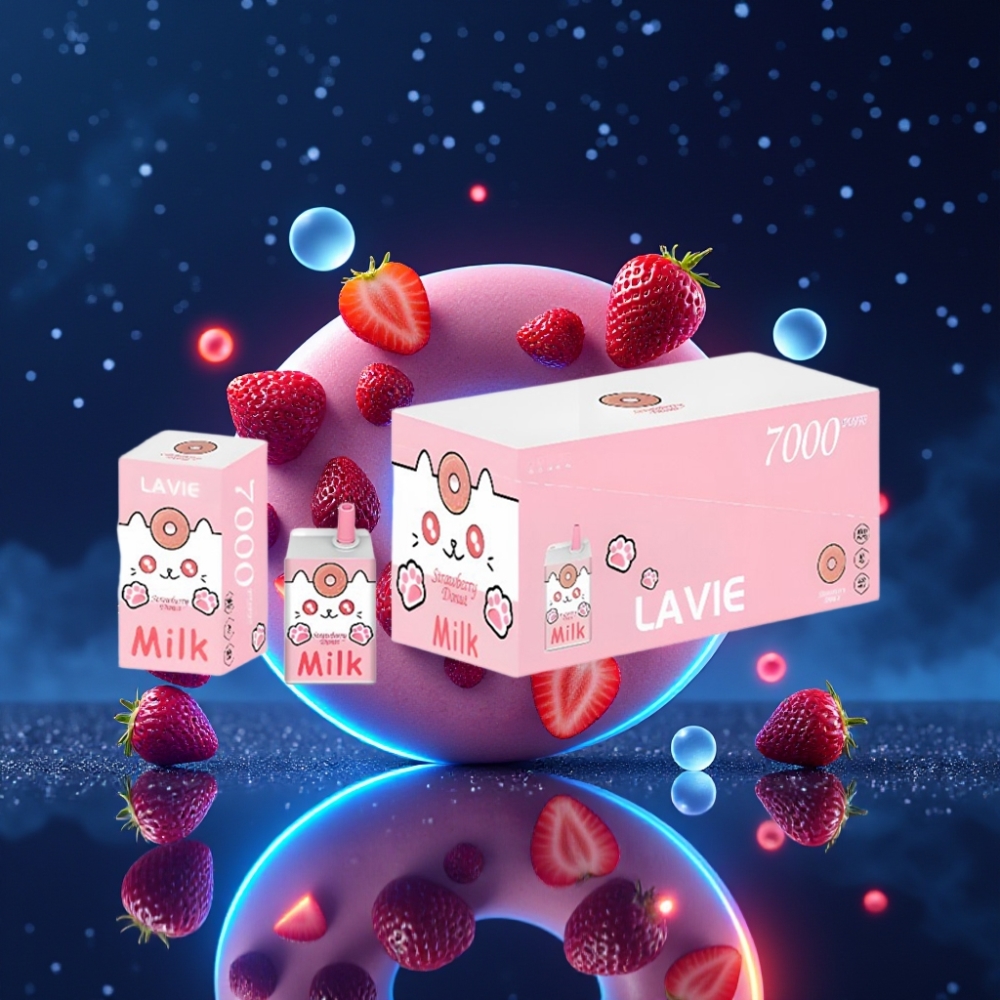 LAVIE Milk 7000 Puffs Ühekordne Vape Maasikapirukas 16ML, 600mAh, Type-C Laadimine