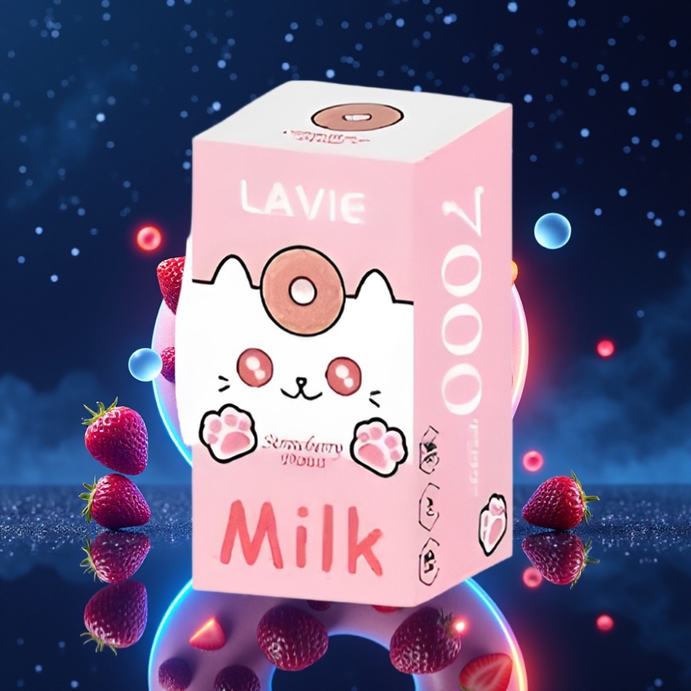 LAVIE Milk 7000 Puffs Ühekordne Vape Maasikapirukas 16ML, 600mAh, Type-C Laadimine