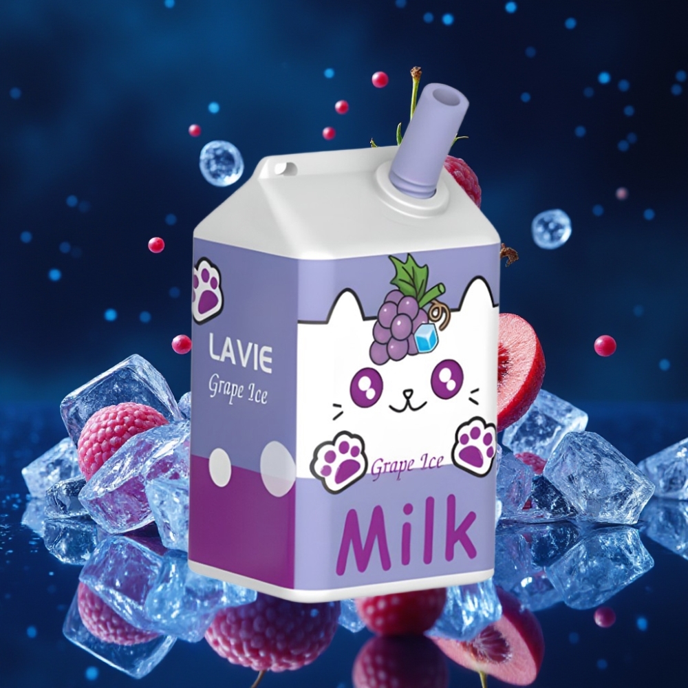 LAVIE Milk 7000 Puffs Ühekordne Vape Viinamarja Jää 0%, 2%, 5% Nikotiini, 16ML Vedelik, 600mAh Akuga, Type-C Laadimisega
