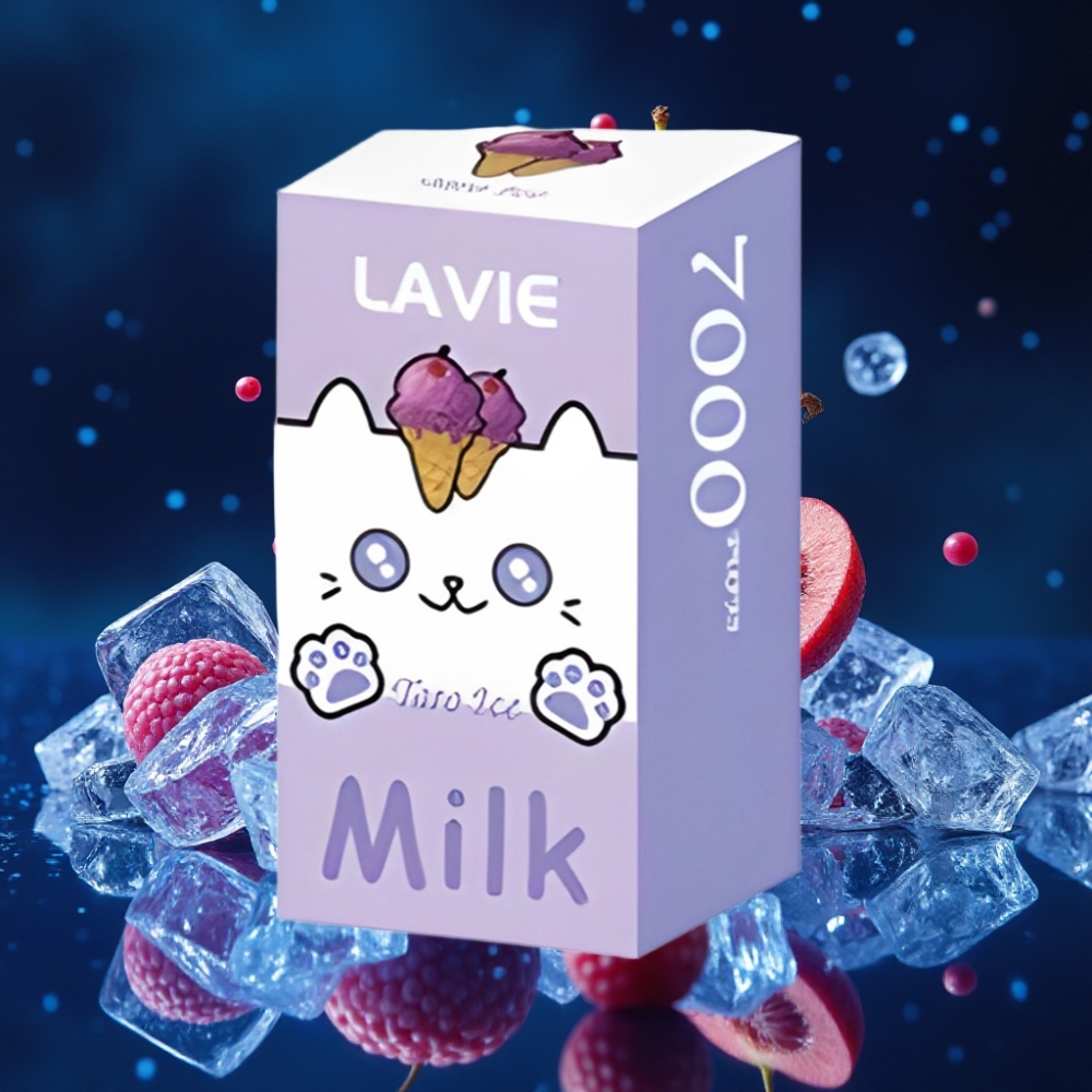 LAVIE Milk 7000 Puffs Ühekordne Vape Viinamarja Jää 0%, 2%, 5% Nikotiini, 16ML Vedelik, 600mAh Akuga, Type-C Laadimisega
