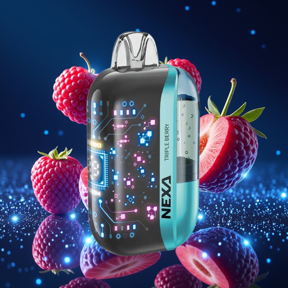 NEXA Ultra 50K Kolme-marja Auruks 20ml 5% Nikotiini 0.9ohm Dual Mesh Ekraaniga Type-C Laadimisega