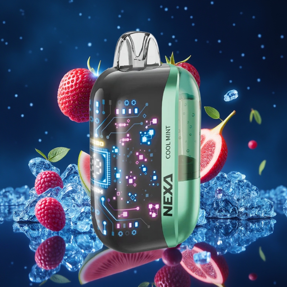 NEXA Ultra 50K Ühekordne Vape 20ml 50000 Puffs 5% Nikotiini Jahutusmünt 0.9ohm Dual Mesh Kuuled 3D Kumer Ekraan Type-C Laadimine