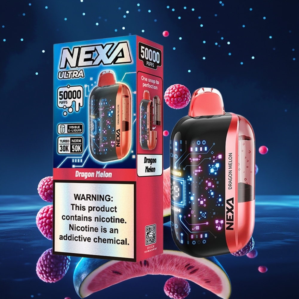 NEXA Ultra 50K Ühekordne Vape 20ml 5% Dragon Melon 50000 Puffs 0.9ohm Dual Mesh