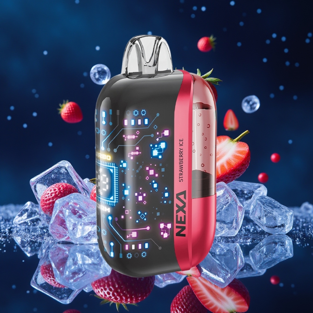 NEXA Ultra 50K Ühekordne Vape 20ml 5% Strawberry Ice 800mAh 3D Curved Screen Type-C
