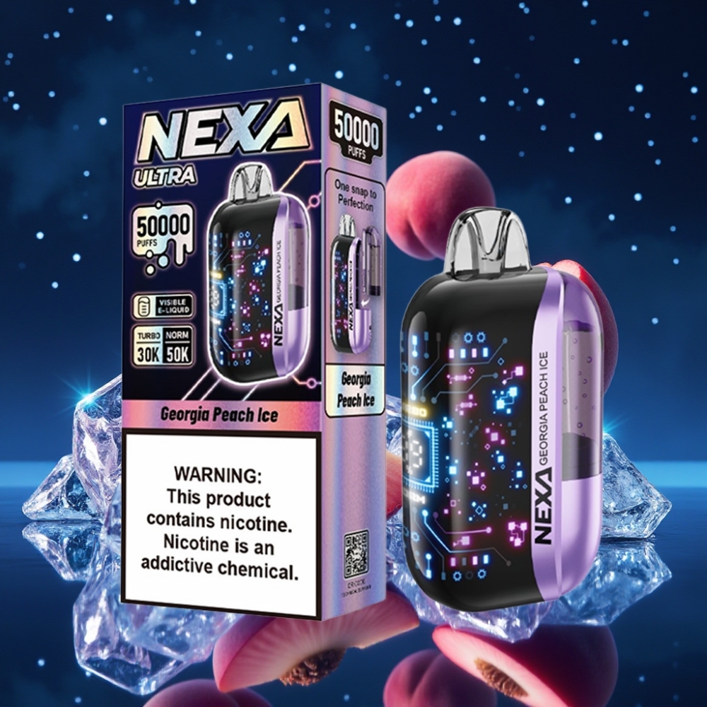 NEXA Ultra 50K Ühekordne Vape Georgia Peach Ice 20ml 5% Nicotine 800mAh Type-C