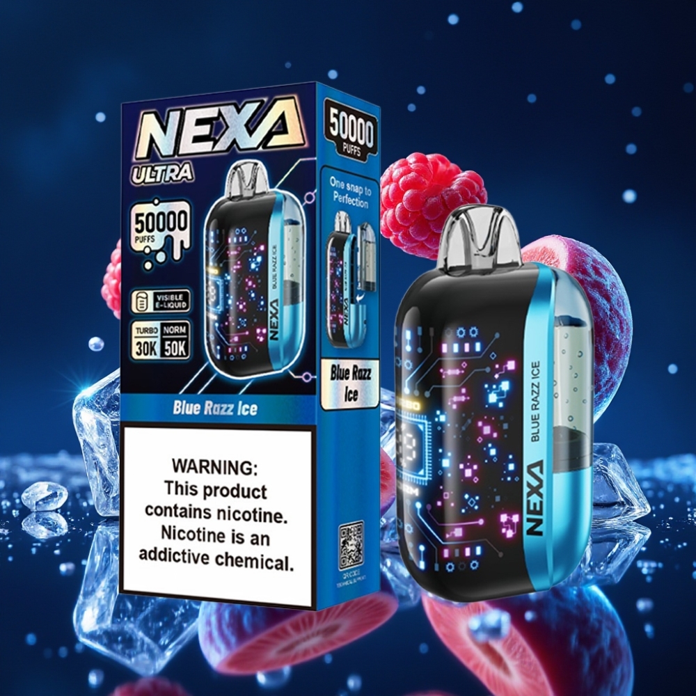 NEXA Ultra 50K Ühekordne Vape Sinine Sõstar-Jää 20ml 800mAh 5% Nikotiini 0.9ohm Dual Mesh Ekraan Type-C Laadimine
