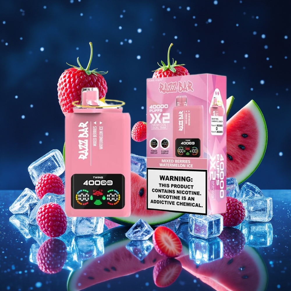 Razz Bar 40000 Puffs Ühekordne Vape SEGAMETSADE & ARBUUSIJÄÄ 1.0Ω×2 Mesh Coil 650mAh Type-C