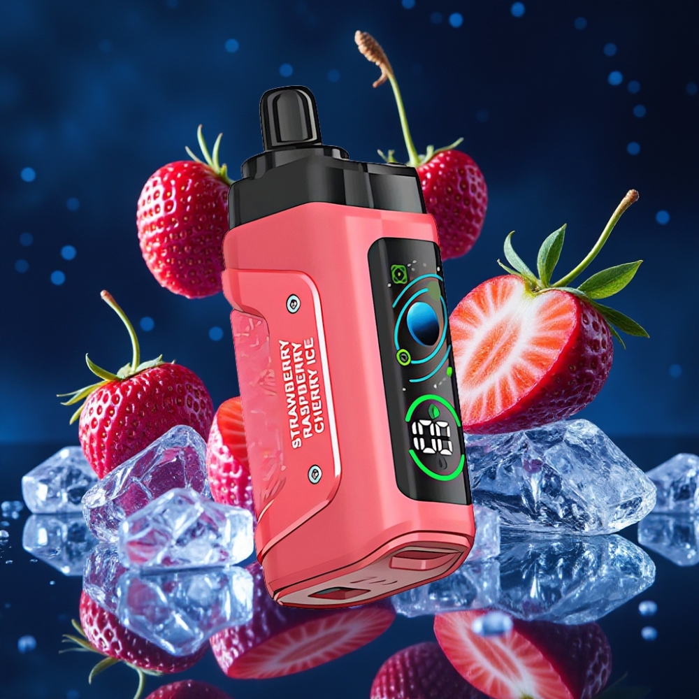 Razz Bar 45000 Puffs Ühekordne Vape Maasika-Kirsijää, 1.0 Ohm Mesh Coil, Reguleeritav Õhuvool, Type-C Laadimine