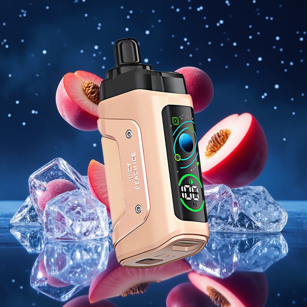 Razz Bar 45000 Puffs Ühekordne Vape Mahljas Virsikujää & Adjustable Airflow, 1.0 Ohm Mesh Coil, Type-C Laadimine