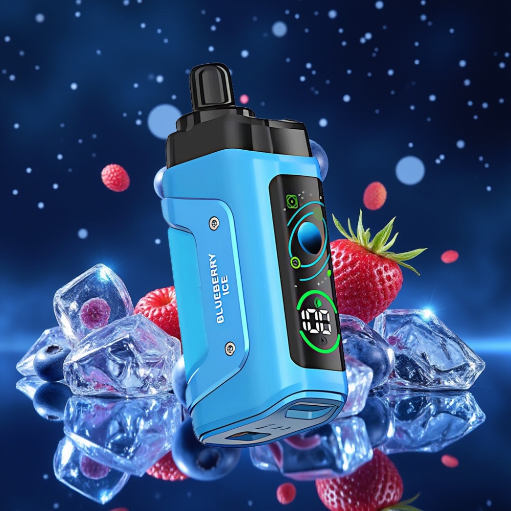 Razz Bar 45000 Puffs Ühekordne Vape Mustikas-Jää 1.0 Ohm Mesh Coil, Reguleeritav Õhuvool, Type-C Laadimine, 20 mg/ml Nikotiinitugevus