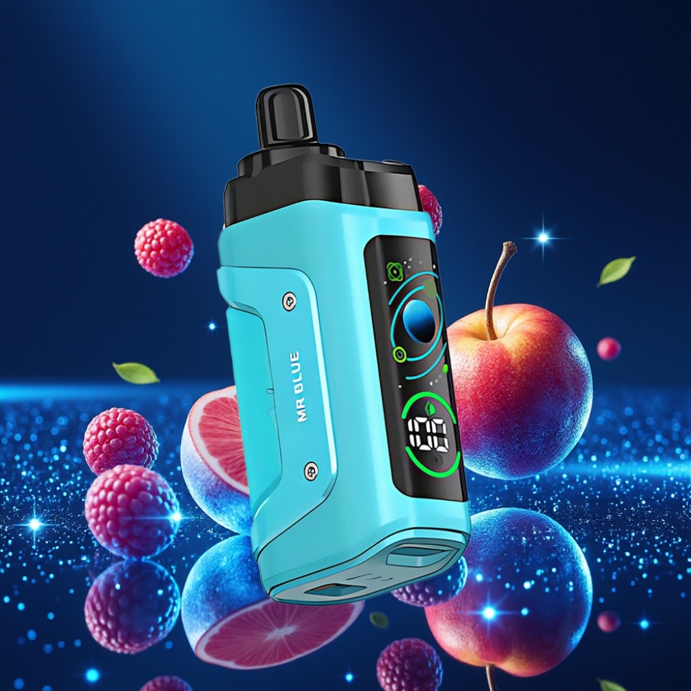 Razz Bar 45000 Puffs Ühekordne Vape – Sinine ja Vaarikas, 1.0 Ohm Mesh Coil, Reguleeritav Õhuvool, Type-C Laadimine