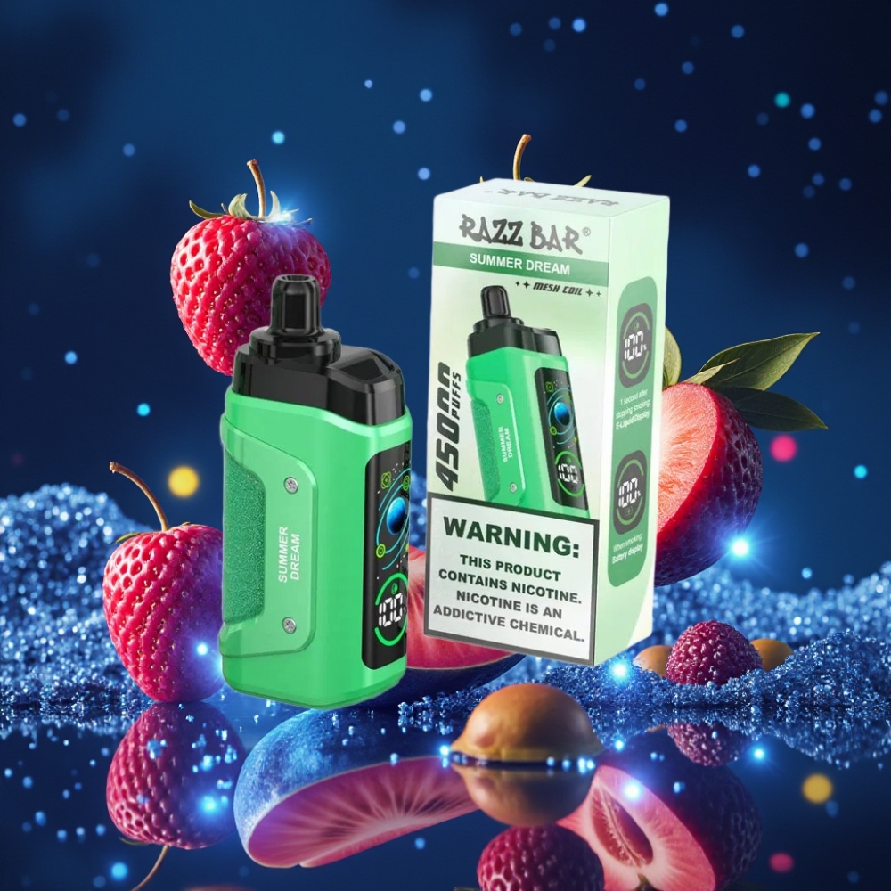 Razz Bar 45000 Puffs Ühekordne Vape Suvine Unistus – 1.0 Ohm Mesh, Reguleeritav Õhuvool, 650 mAh Akutüüp-C