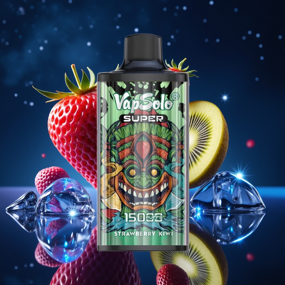 Vapsolo Super 15000 Puffs Ühekordne Vape Maasika-Kiivi 40ml 850mAh Type-C