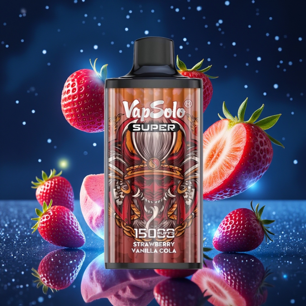 Vapsolo Super 15000 Puffs Ühekordne Vape Maasika-Vanilli-Kola 40ml / 850mAh / Type-C