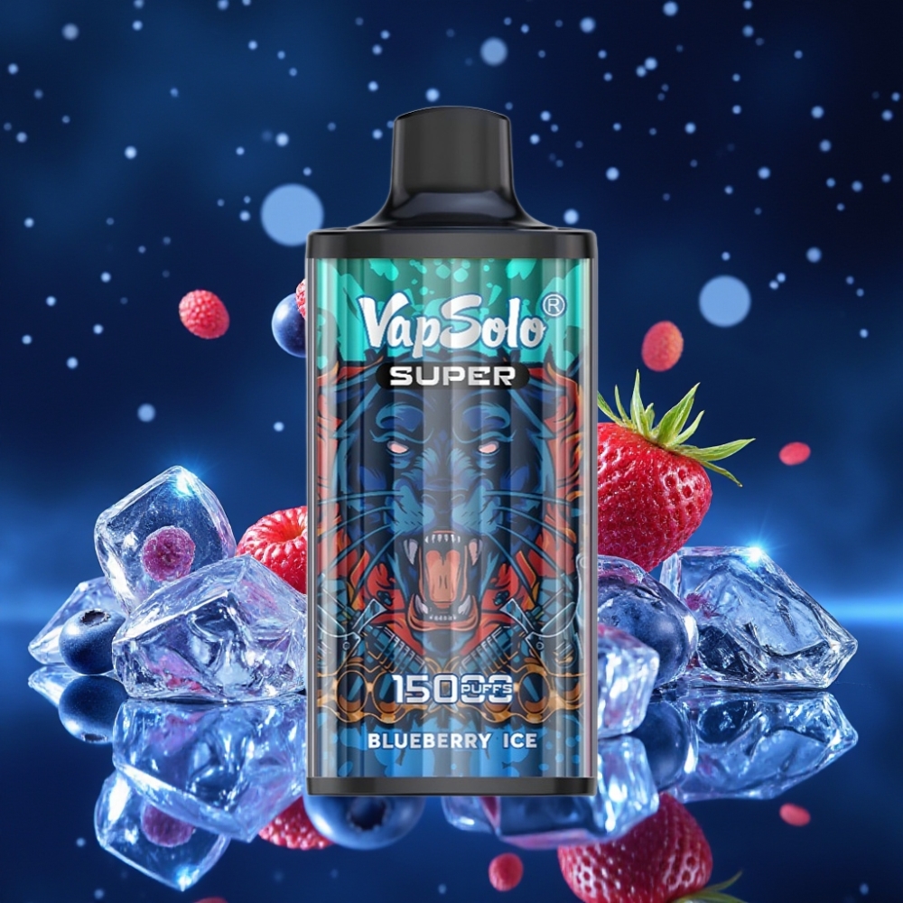 Vapsolo Super 15000 Puffs Ühekordne Vape Mustika-Jää 40ml 850mAh Type-C
