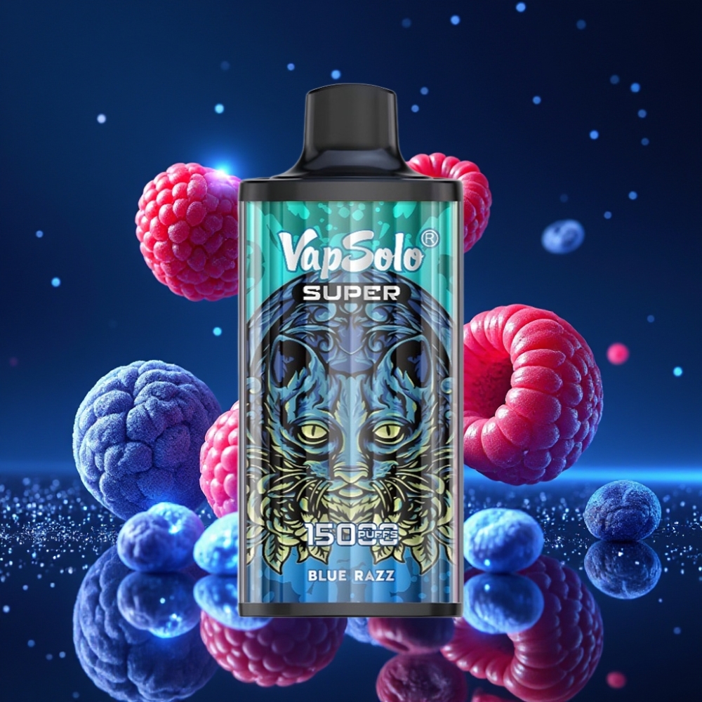 Vapsolo Super 15000 Puffs Ühekordne Vape Sinised Vaarikad 40ml / 850mAh Mesh Coil Type-C