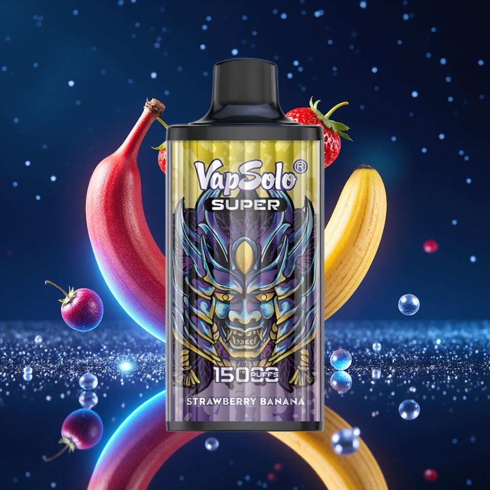 Vapsolo Super 15000 Puffs Ühekordne Vape Strawberry-Banaani 40ml 850mAh Type-C