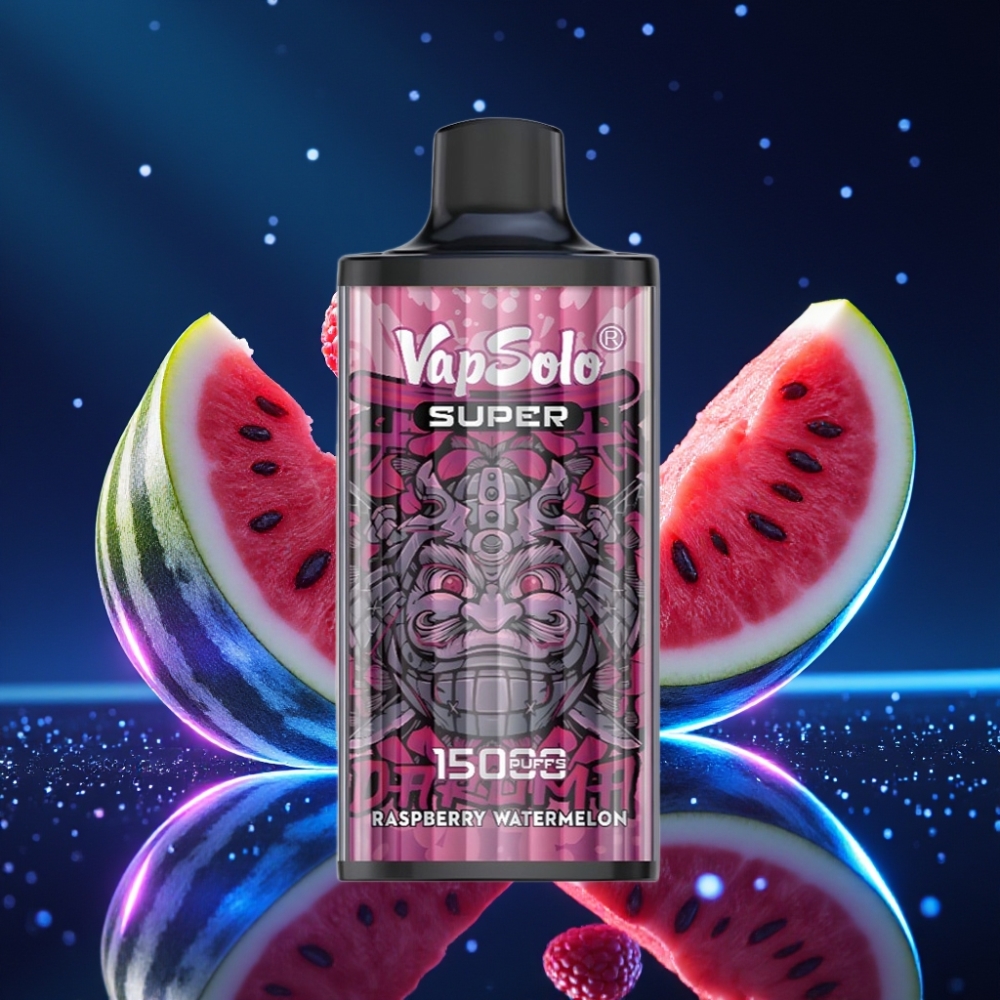 Vapsolo Super 15000 Puffs Ühekordne Vape Vaarikas-Arbuus 40ml 850mAh Type-C