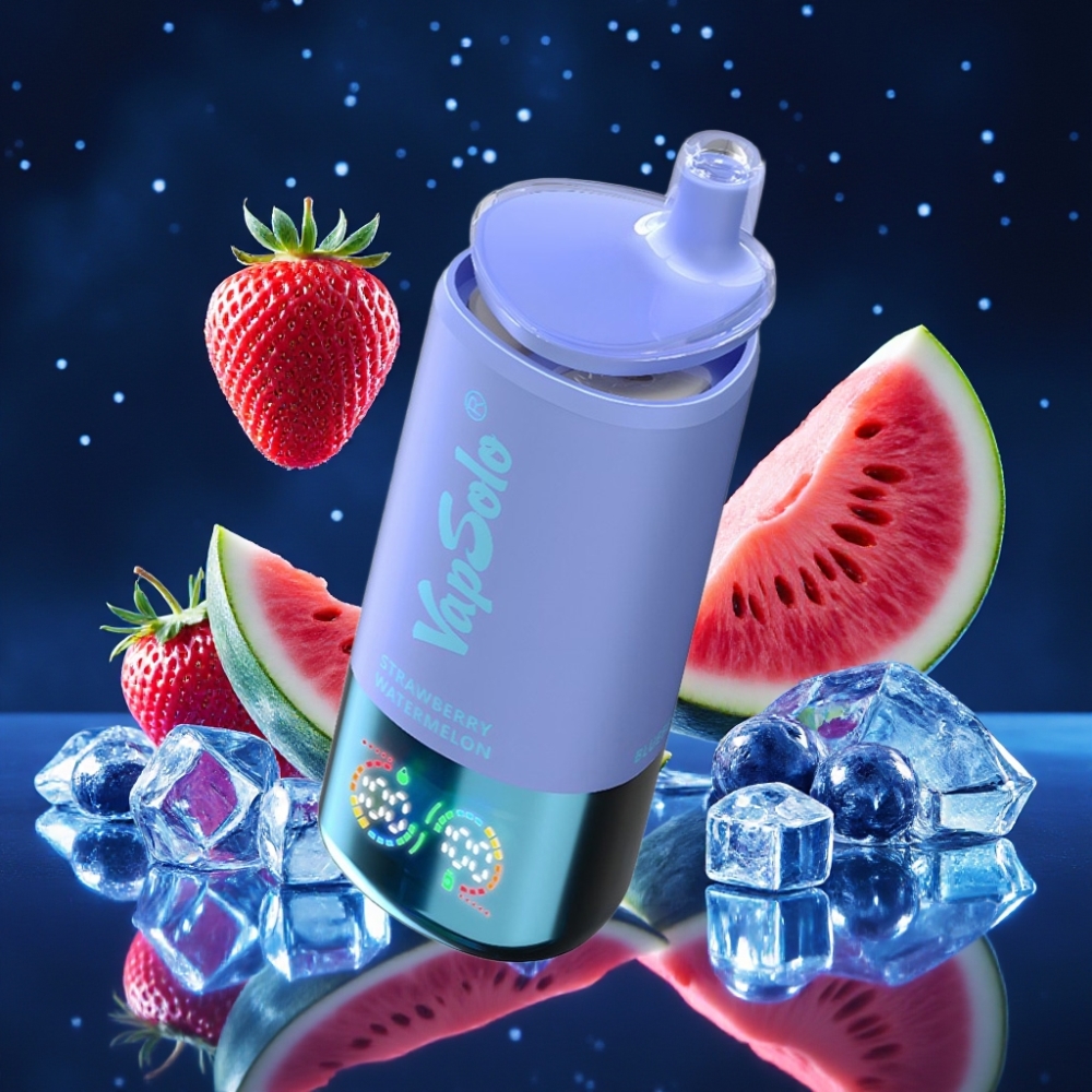 VapSolo Triple 30000 Puffs 40ml E-Maitsed: Maasikas-Arbuus & Mustika Jää, Nikotiinitugevus 20 mg/ml või 50 mg/ml, Type-C Laadimine, 3 Õlipaaki