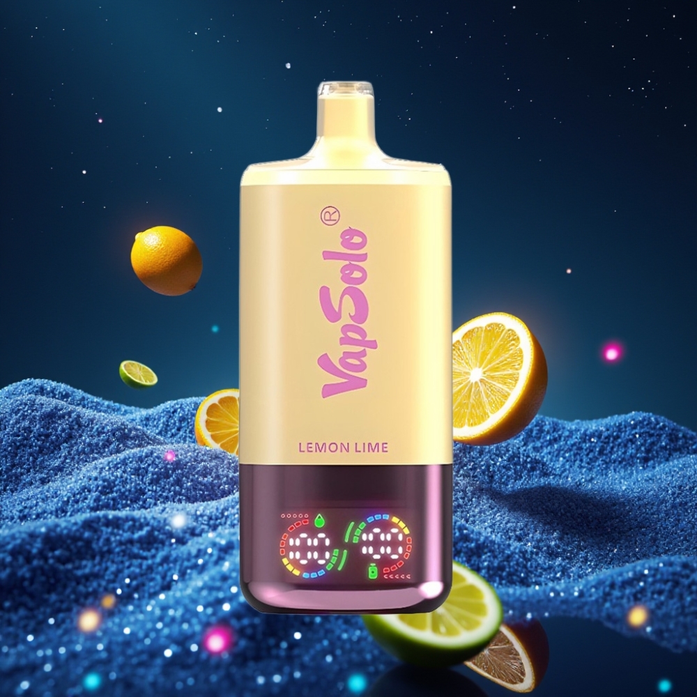 VapSolo Triple 30000 Puffs Ühekordne Vape Sidruni-Laimi, 40ml, 20 mg/ml või 50 mg/ml, Type-C Laadimine, 3 õlipaaki