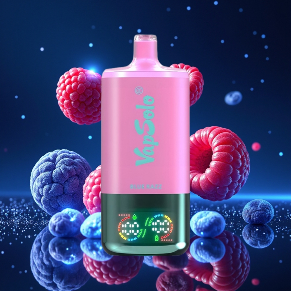 VapSolo Triple 30000 Puffs Ühekordne Vape Sinised Vaarika(Blue Razz) - 40ml, 20mg/ml/50mg/ml, 3 Tanki, Type-C Laadimine