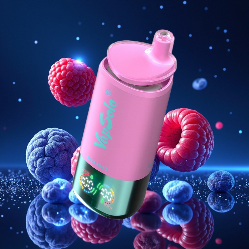 VapSolo Triple 30000 Puffs Ühekordne Vape Sinised Vaarika(Blue Razz) - 40ml, 20mg/ml/50mg/ml, 3 Tanki, Type-C Laadimine