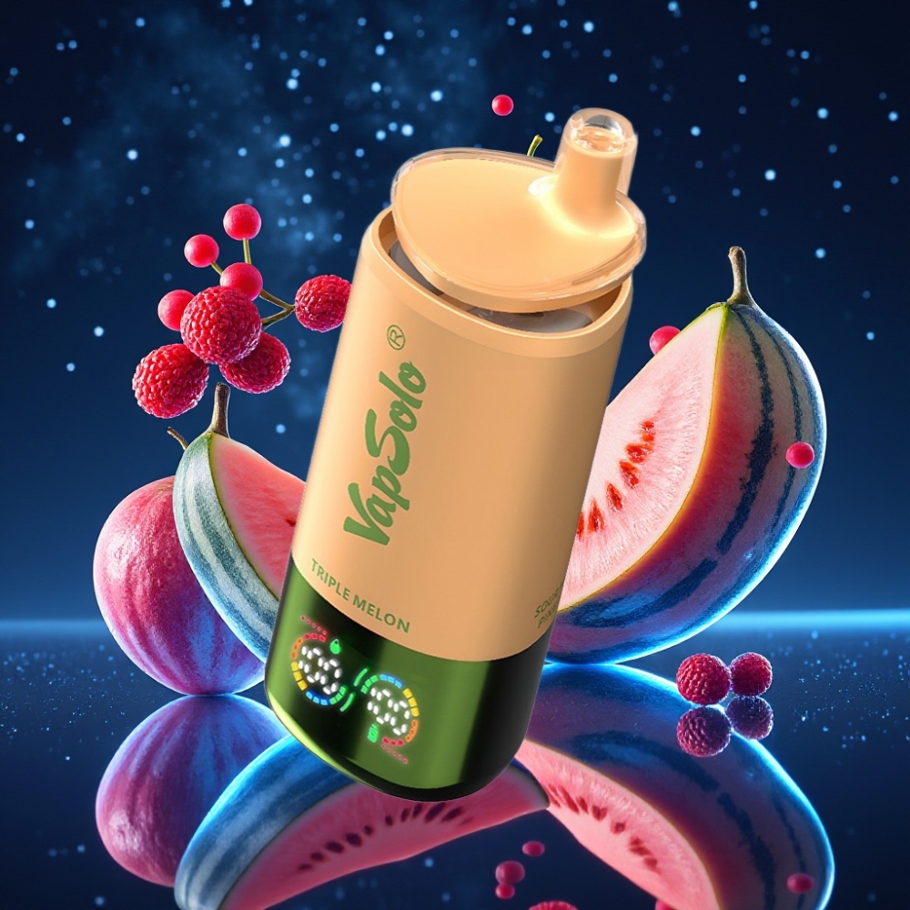 Vapsolo Triple 30000 Puffs Kolmikmeloni Kasutatav Vape 40ml E-vedelik 20mg/ml/50mg/ml Type-C Laadimine