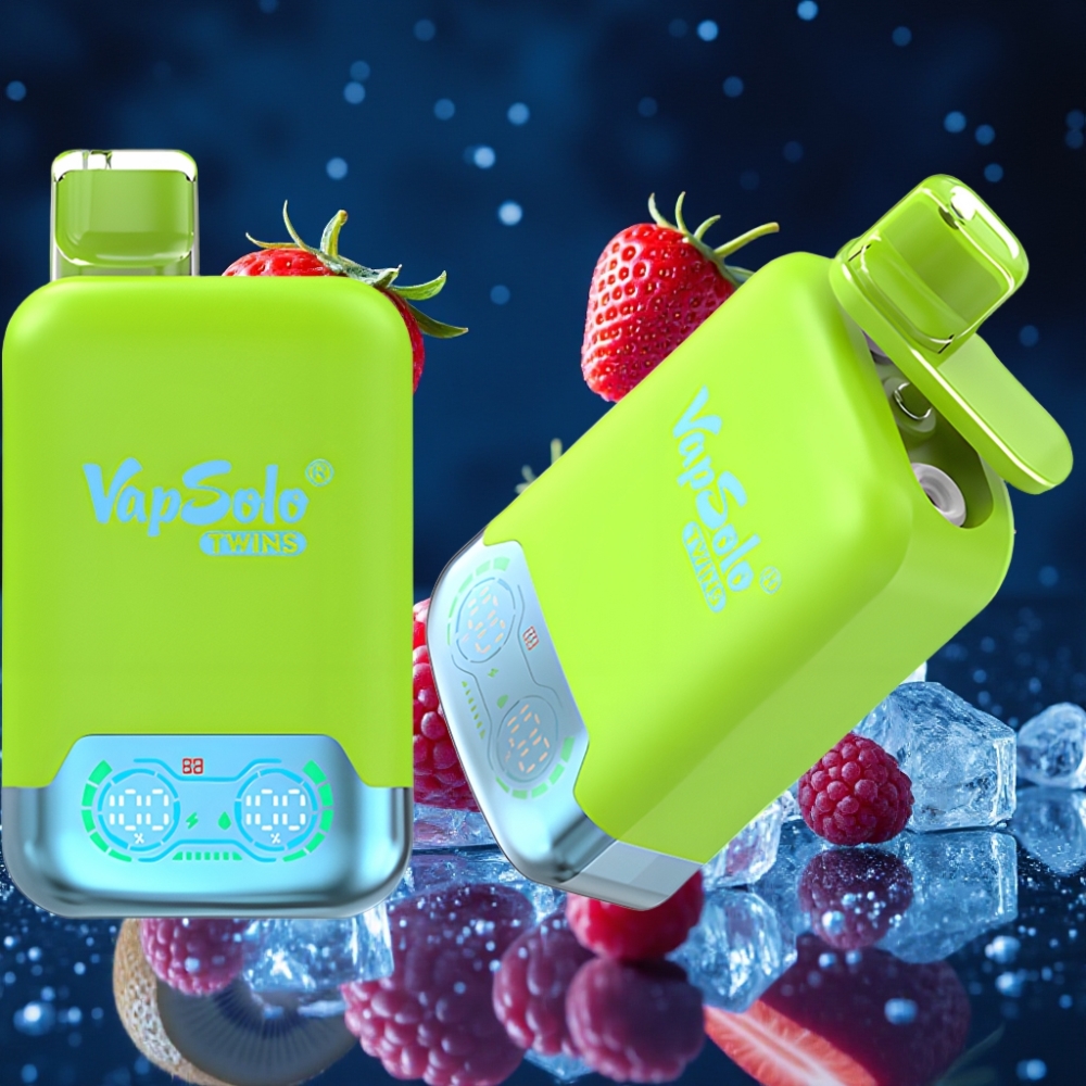 Vapsolo Twins 20000 Puffs Ühekordne Vape Maasika-Kiivi & Maasika-Vaarikas Kirssi Jää