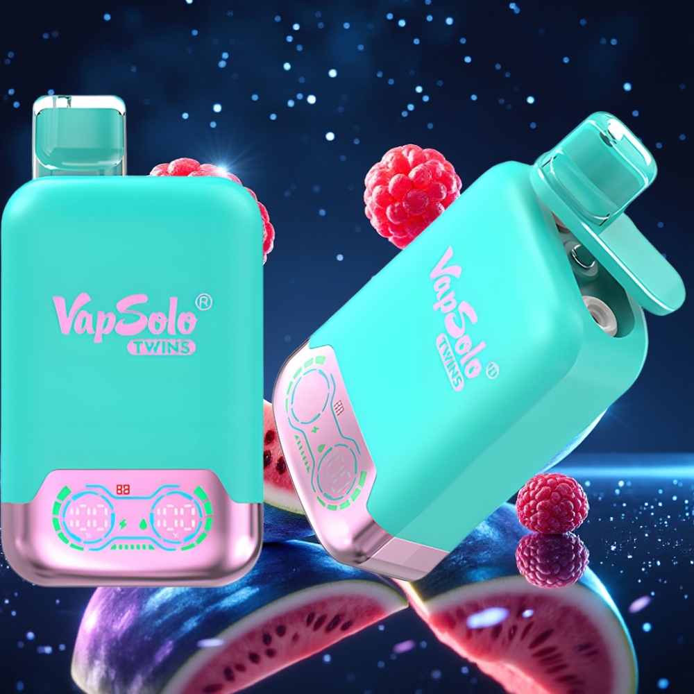 Vapsolo Twins 20000 Puffs Ühekordne Vape Triple Melon & Raspberry Watermelon – 40ml, 20mg/50mg, Type-C