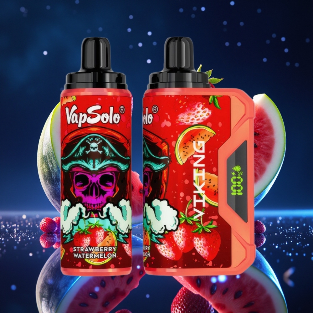 VapSolo VIKING 12000 Puffs 22ml E-Liquid Maasikas-Arbuus Type-C Laadimisega Ühekordne Vape
